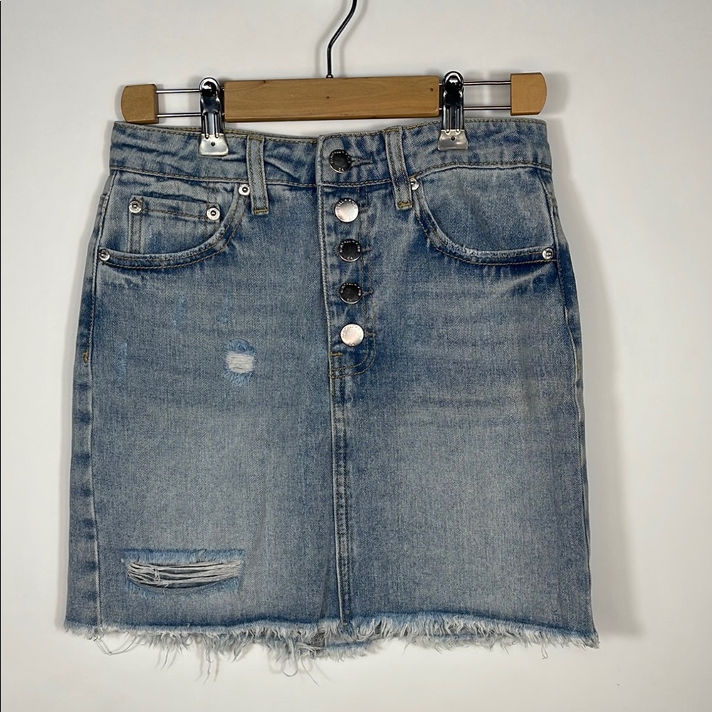 Kendall&Kylie Denim Button-Up Skirt